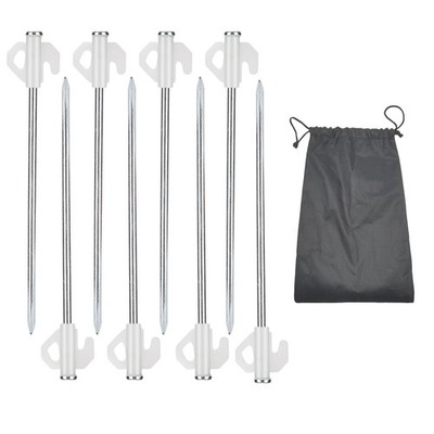 Heavy Duty Steel Tent Stakes - Glow in the Dark Tent Stakes, Durable Metal Gr