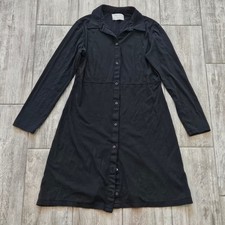 Everlane The Luxe Cotton Shirt Dress Size S Black Long Sleeve Button A-Line