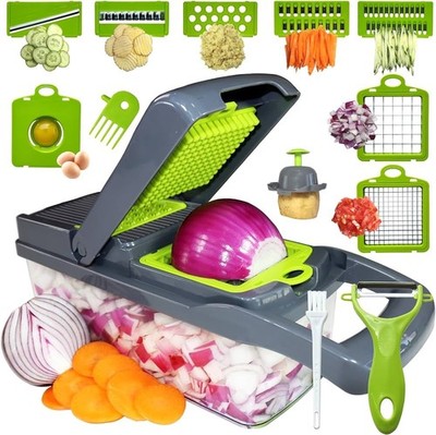 Vegetable Chopper Slicer 10 in-1 with Spice Chopper, Food Chopper with Container