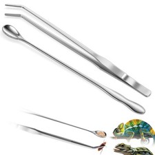 2pcs Reptile Feeding Tongs, Feeding Spoon, Stainless Steel Aquarium Feeding T...