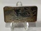 Halloween 1973 Hamilton Mint Moon Pumpkin Patch 1oz .999 Fine Silver Bar Vintage
