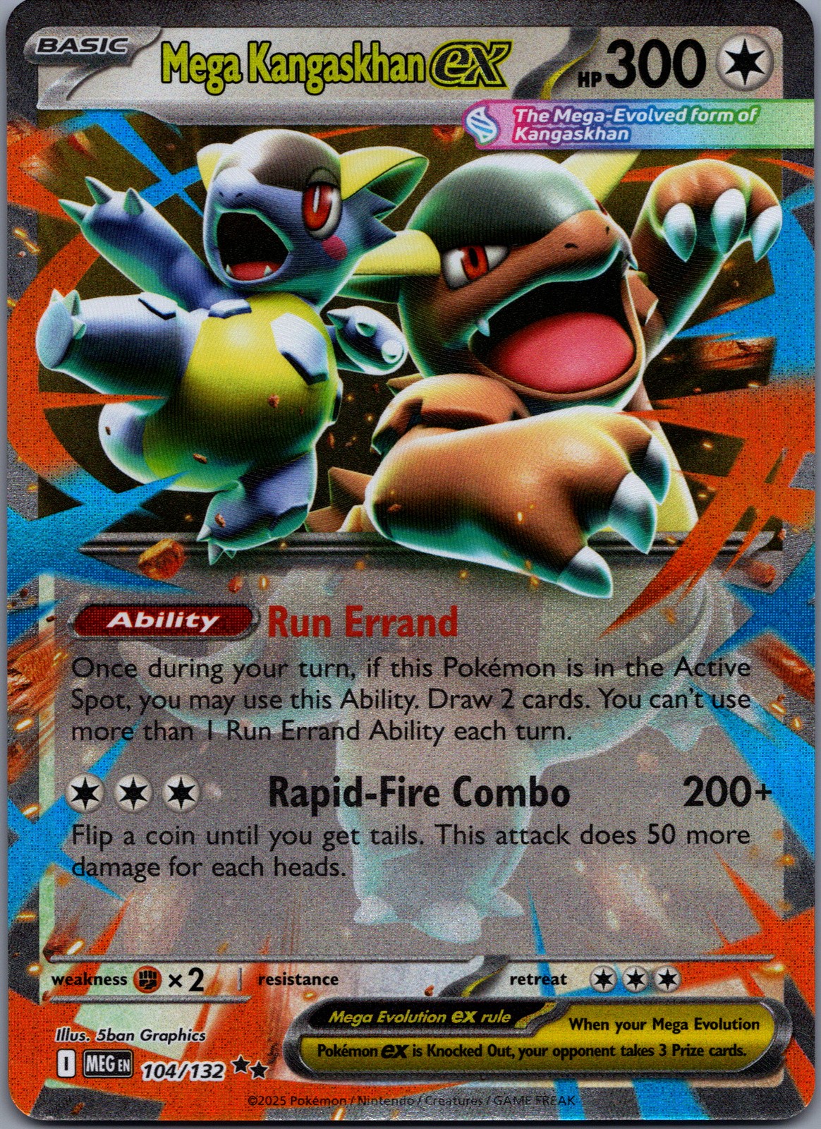 Mega Kangaskhan ex 104/132 Mega Evolution Double Rare NM