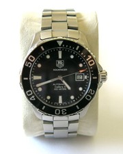 Tag Heuer 42mm Men's Aquaracer Automatic Calibre 5 Black Dial Watch! WAN2110!