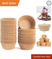 Eco-Friendly Disposable Cupcake Liners - 500 Count Grease-Proof Baking Cups