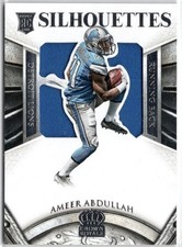 2015 Panini Crown Royale Silhouettes Ameer Abdullah Rookie Jersey Card #202 /299. rookie card picture