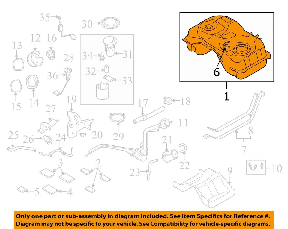 Tanque de combustível compatível com 10-12 Mazda CX-7 9807256 - Imagem 4 de 4