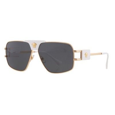 Versace Pillow Man Sunglasses 0VE2251 147187 63mm Gold - Dark Grey Lens - NEW