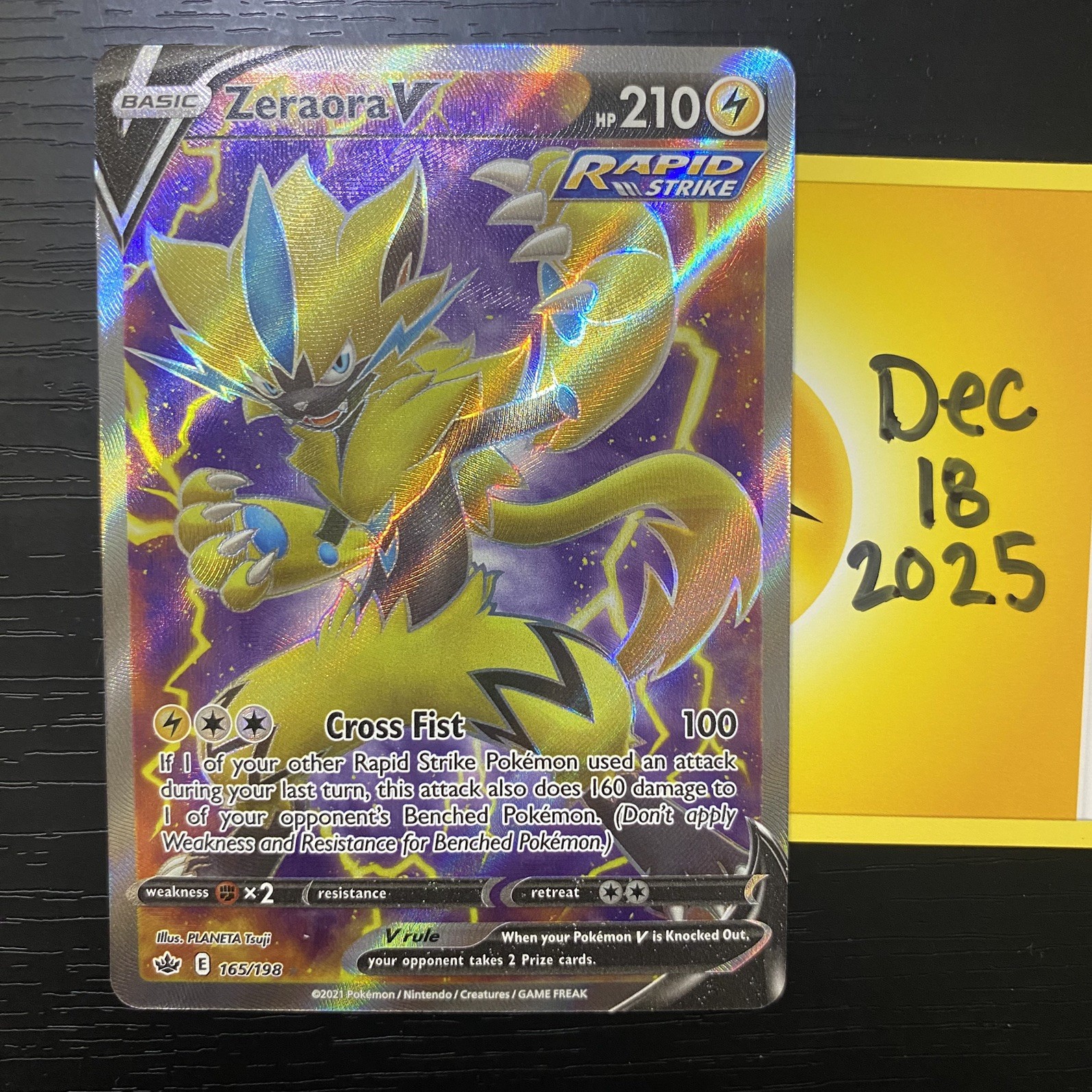 ZERAORA V - 165/198 Full Art - Pokemon TCG Chilling Reign - NM blemish