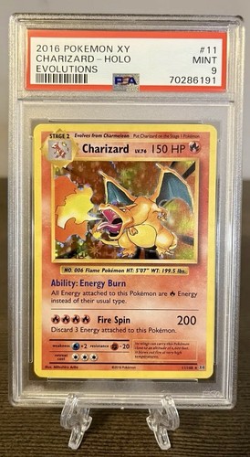 2016 POKEMON XY EVOLUTIONS #11 CHARIZARD HOLO PSA 9