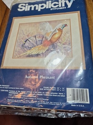 Simplicity Stitchery Needle Work Pheasant Picture Used But UNOPENED Package 