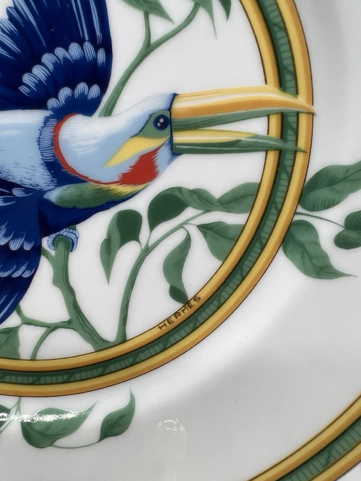 Hermes Paris Toucans Teller Frühstücksteller Limoges Porzellan Geschirr - Bild 4 von 4