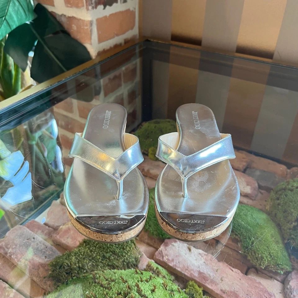 Chanclas de plataforma plateadas 35 JIMMY CHOO Foto 2 de 4