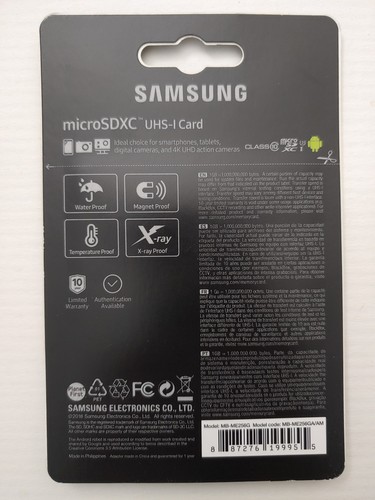 Carte mémoire SD SD Samsung EVO Select 256 Go MicroSDXC UHS-1 (MB-ME256GA/AM) neuve - Photo 2 sur 2