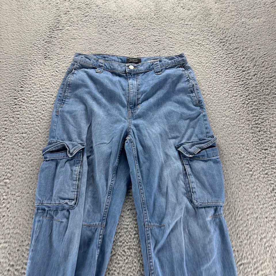 Jeans Banana Republic para mujer talla 10R azul tiro alto algodón barril cargo Jean Foto 2 de 4