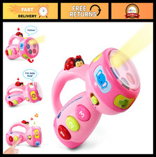 Colorful Spin Learn Flashlight Toy for Toddlers - Educational Fun, Pink