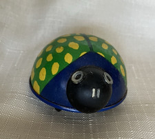 Lehmann Lili 901 Green Yellow Tin Litho Friction Ladybug Toy W. Germany 1960's