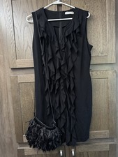 14 Calvin Klein Sleeveless Little Black Dress W/ Coordinating Purse Evening Bag