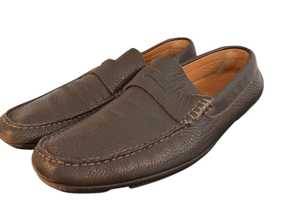 BOSS Hugo Boss brown leather loafers size 9 | eBay display picture 3