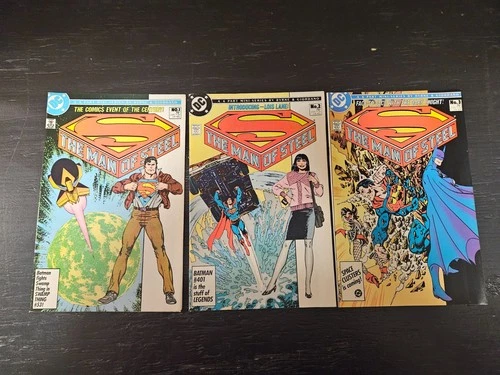 1986 DC COMICS SUPERMAN MAN OF STEEL #1 #2 #3  HIGH GRADE VINTAGE LOT