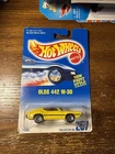 Hot Wheels Olds 442 W-30 Yellow Collector No 267 Blue Card 1991 Vintage Diecast