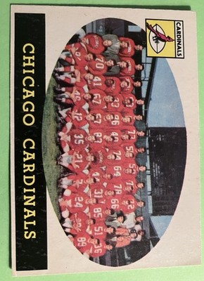1958 TOPPS #69 CHICAGO CARDINALS TEAM CARD W/NIGHT TRAIN LANE & OLLIE MATSON