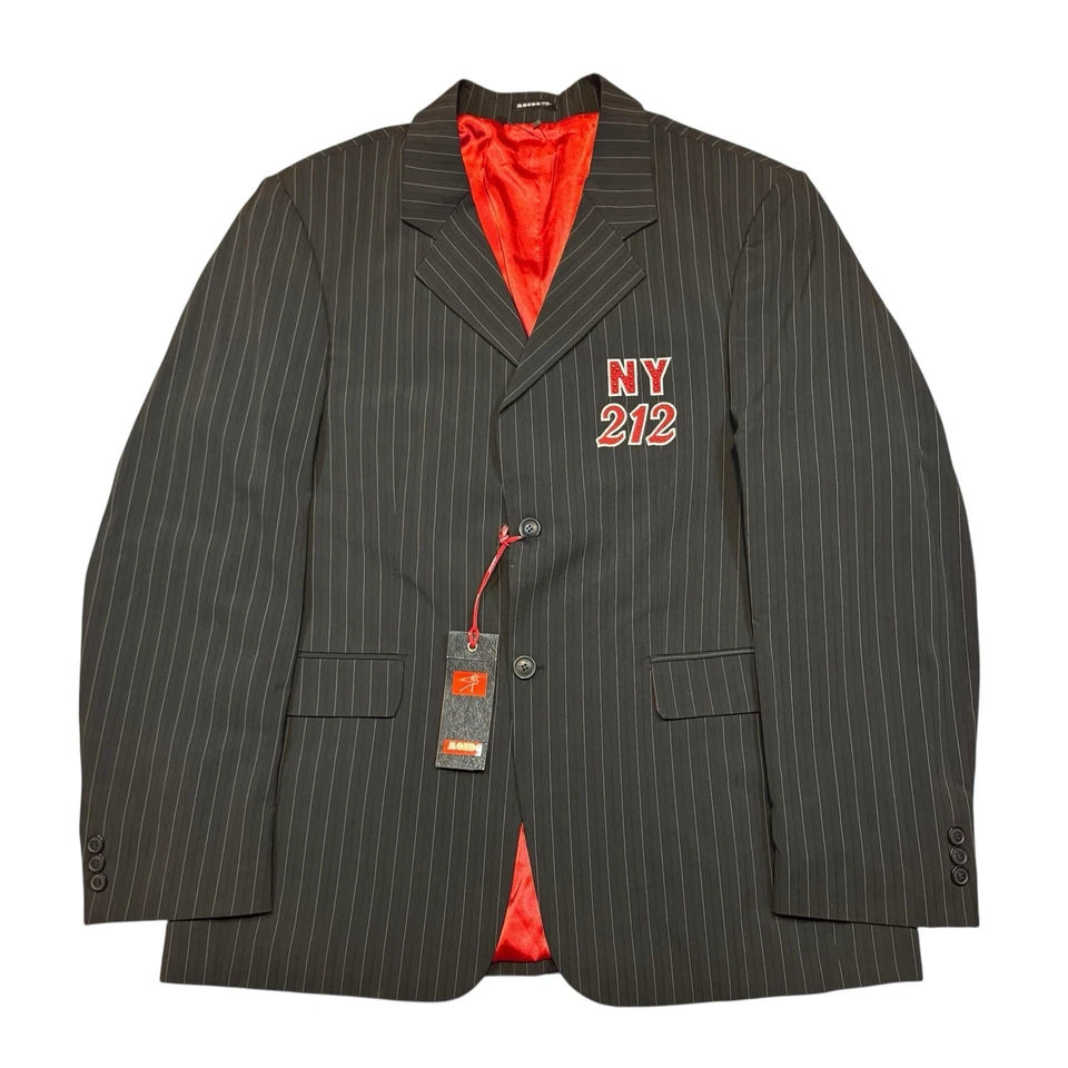 Vintage Y2K Blazer Jacket Mens XL Mondo New York Rhinestone NWT Deadstock NOS - Image 2 of 4