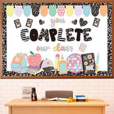 68 Pcs Composition Notebook Classroom Decor You Complete Our Class Bulletin Boar