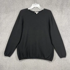 Charter Club Cashmere Sweater Womens 1X Black 2 Ply 100% Cashmere Pullover Knit
