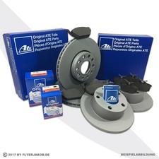 ATE Bremsscheiben + Beläge vorne + hinten für TOYOTA Corolla E12 2002-2006