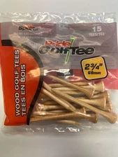 Pride Golf Tees (2.75", Natural, 15pk) 100% Solid Hardwood NEW