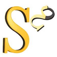 4" House Letters, Acrylic Adhesive Mailbox Door Letter Stickers Gold, Letter S