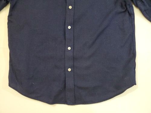 Camicia UNTUCKit Milo WF taglia media blu scuro a pois manica lunga con bottoni - Foto 4 di 12