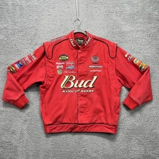 Budweiser NASCAR Jacket Mens Large Racing Chase Authentics Dale Earnhardt Jr