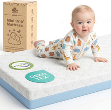 Pack and Play Mattress, Dual Sided Memory Foam 38X26X3 Inch, Blue