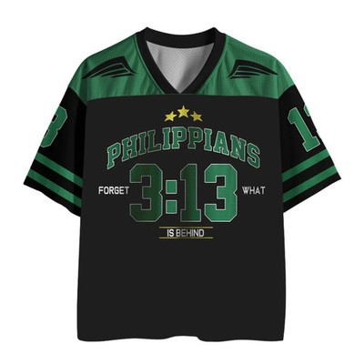 Forget What Lies Behind Christian Black Mesh Jersey Unisex S-5XL