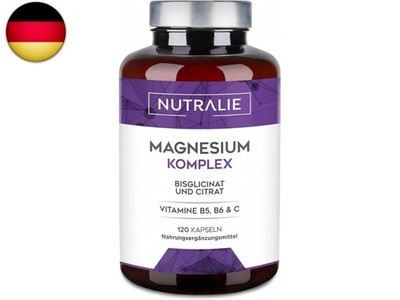 Magnesium Glycinat + Citrat - Komplex 2145mg - Vitamin B5 + B6 + C - Magnesium