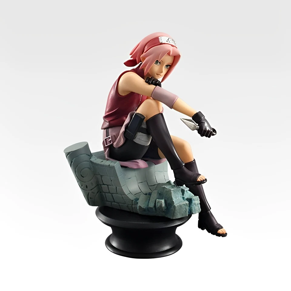 Action Figure Naruto 6pz Sakura Uchiha Kakashi 8cm STATUA DA COLLEZIONE Anime - Immagine 2 di 4