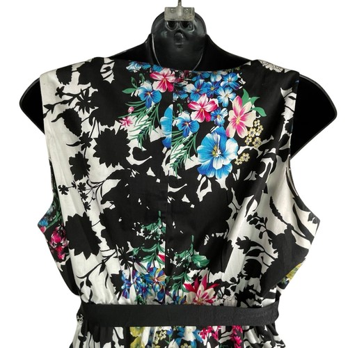 Motherhood Maternity White Black Pink Blue Floral Knee Length Sheath Dress Large - Picture 7 of 13