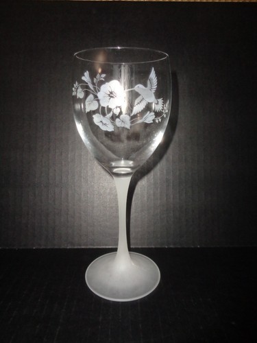 AVON Hummingbird (6) CRYSTAL RED WINE GLASSES / WATER GOBLETS 12 oz - Picture 3 of 16