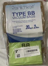 Reinlichkeit Vacuum Cleaner Bags - BB - 20 bags & 2 filters Free Shipping