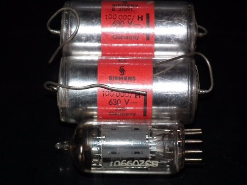 Two vintage NOS Polystyrene Capacitors 0.1mfd / 630V Siemens Klangfilm Hi End - Picture 11 of 11