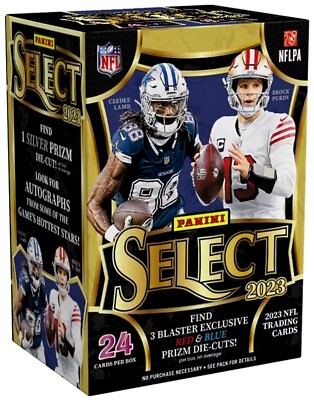2023 Panini Select Football NFL Factory Sealed Blaster Box Red & Blue Prizm
