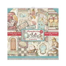 Stamperia ALICE THROUGH THE LOOKING GLASS  8x8 Paper Pad 10 Double Sided SBBS42