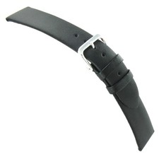 20mm Milano Dreams Black Genuine Leather Padded Unstitched Waterproof Watch Band