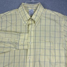 Brooks Brothers Shirt Mens 16-2/3 Slim Yellow Oxford L/S Button Up OCBD Pocket