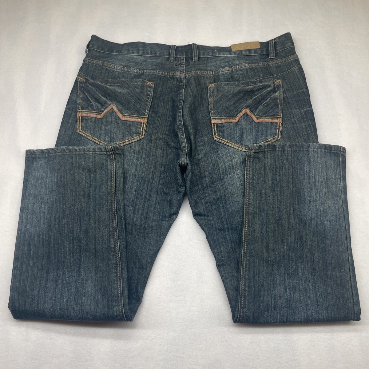 FUSAI Jeans Mens 42x32 Med Wash Grunge Y2K Distressed FUSAI Jeans Mens 42x32 Med Wash Grunge Y2K Distressed