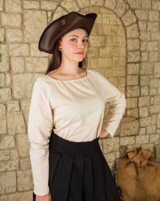 Mytholon Amelia Bluse Baumwolle Natur L  Larp Mittelalter #22132