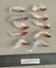 Ten #8 White Zonker Flies Lot-SF 263