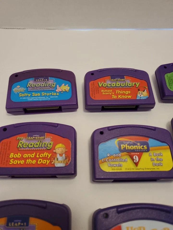LeapPad writing 16 Games PURPLE Learning Game Cartridges Lot Bundle Batman - F - Image 2 of 4