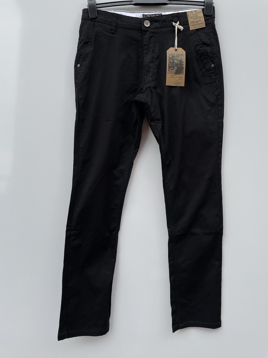 Jack South London Men's Nova Black Chinos Trousers Size W32 L31.5 Bnwt |  eBay UK